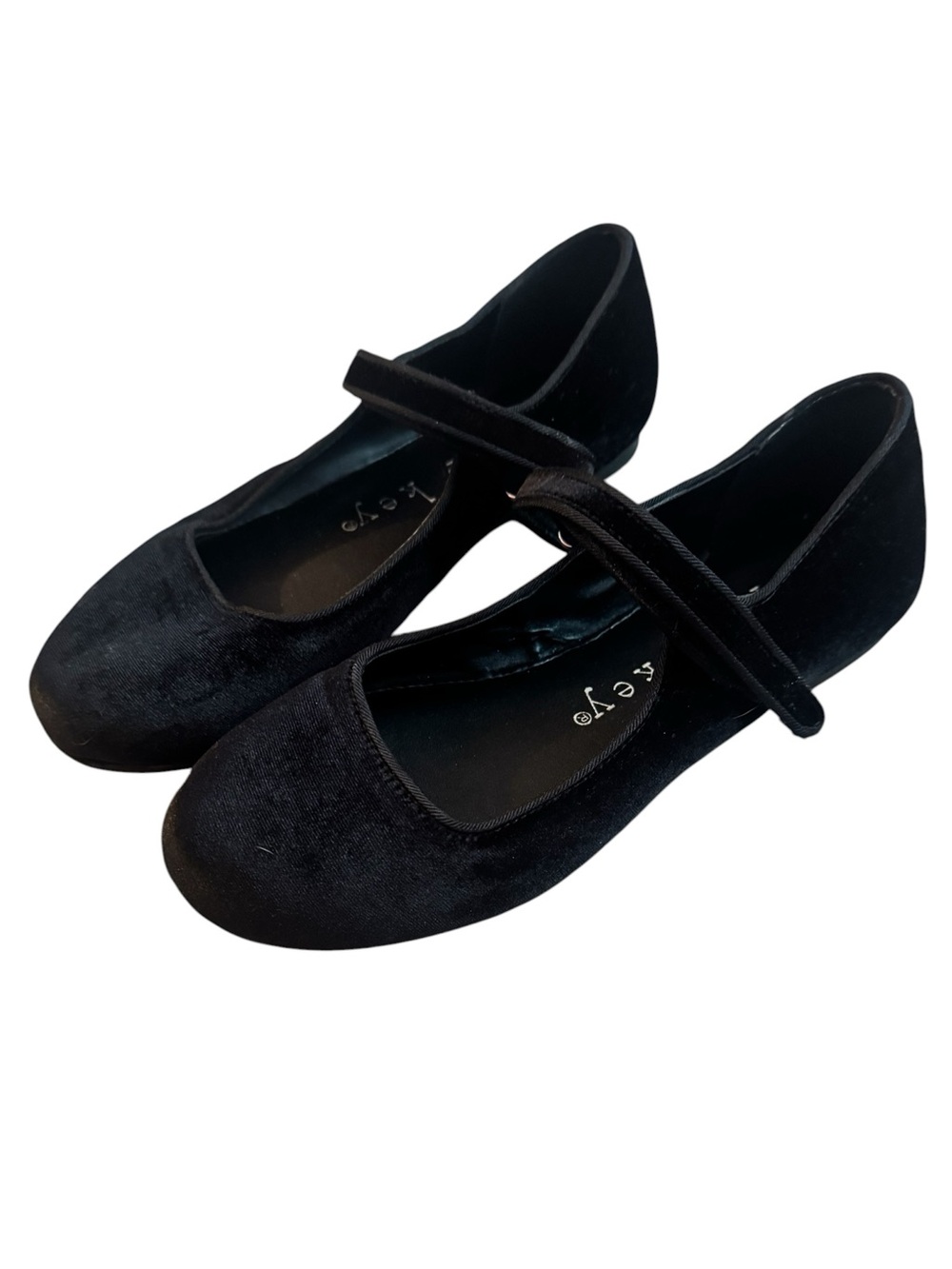 Copper Key Black Velvet Mary Jane Flats, Size 3, Like New Shoes